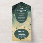 Vintage Hochzeit All In One Einladung (Innen Boden)