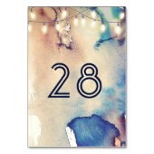 Vintage Hochzeit am Strand Tischnummer (Rückseite)