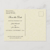 Vintage Hochzeit Ankündigungspostkarte (Rückseite)