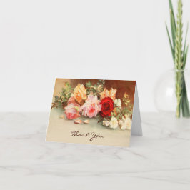 Vintage Hochzeit, antike Rose Blume Stillleben Dankeskarte