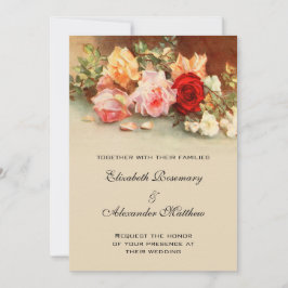 Vintage Hochzeit, antike Rose Blume Stillleben Einladung