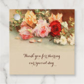 Vintage Hochzeit, antike Rose Blume Stillleben Geschenkanhänger (Vorderseite)