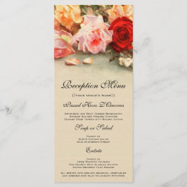Vintage Hochzeit, antike Rose Blume Stillleben Menükarte