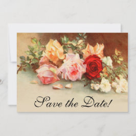 Vintage Hochzeit, antike Rose Blume Stillleben Save The Date