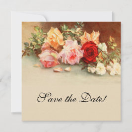 Vintage Hochzeit, antike Rose Blume Stillleben Save The Date