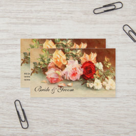 Vintage Hochzeit, antike Rose Blume Stillleben Visitenkarte