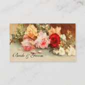Vintage Hochzeit, antike Rose Blume Stillleben Visitenkarte (Vorderseite)
