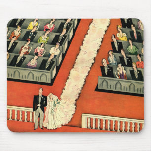 Vintage-Hochzeit, Art‑Deco‑Braut und Bräutigam, fr Mousepad