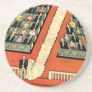 Vintage-Hochzeit, Art Deco Braut und Bräutigam Fri Getränkeuntersetzer