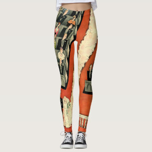 Vintage-Hochzeit, Art Deco Braut und Bräutigam Fri Leggings
