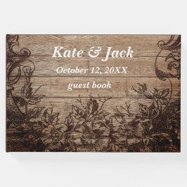 Vintage Hochzeit aus Holz Gästebuch