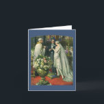 Vintage Hochzeit, Braut und Bräutigam mit Menorah Dankeskarte<br><div class="desc">Vintage Illustration Liebe und romanische Hochzeitszeremonie mit einem Ehepaar,  das in einer schönen Synagoge mit Buntglasfenstern,  Blume und einer sieben Zweigstellen-Menorah heiraten wird. Die Braut trägt ein langes weißes Hochzeitskleid und der Bräutigam ist gut aussehend in seinem Smoking.</div>