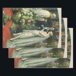 Vintage Hochzeit, Braut und Bräutigam mit Menorah Geschenkpapier Set<br><div class="desc">Vintage Illustration Liebe und romanische Hochzeitszeremonie mit einem Ehepaar,  das in einer schönen Synagoge mit Buntglasfenstern,  Blume und einer sieben Zweigstellen-Menorah heiraten wird. Die Braut trägt ein langes weißes Hochzeitskleid und der Bräutigam ist gut aussehend in seinem Smoking.</div>