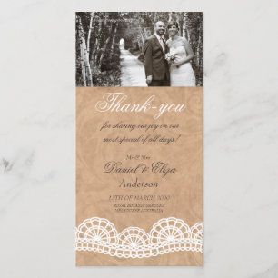 Vintage Hochzeit Danke Fotokarte