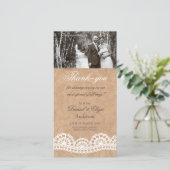 Vintage Hochzeit Danke Fotokarte (Stehend Vorderseite)