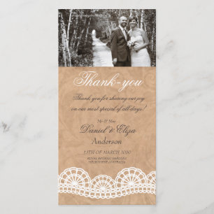 Vintage Hochzeit Danke Fotokarte