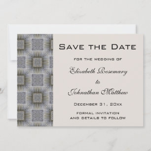 Vintage-Hochzeit, Datum vormerken, Retro-graue Qua Save The Date
