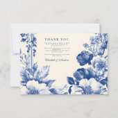 Vintage Hochzeit der Blauen Toile Dankeskarte (Vorderseite)