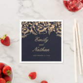 Vintage Hochzeit der Goldmedaille Serviette (Beispiel)