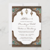 Vintage Hochzeit der islamischen Muslime Einladung (Vorderseite)