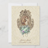 Vintage Hochzeit der katholischen Kirche Einladung (Vorderseite)