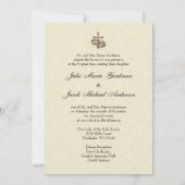 Vintage Hochzeit der katholischen Kirche Einladung (Rückseite)