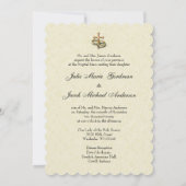 Vintage Hochzeit der katholischen Kirche Einladung (Rückseite)