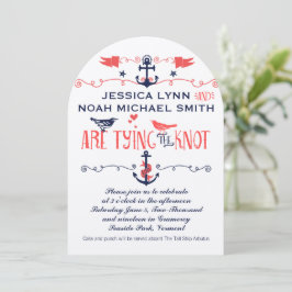 Vintage Hochzeit der Marine Coral Bird Einladung