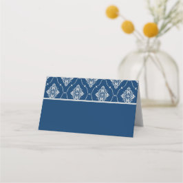 Vintage Hochzeit der Marine und der Silver Art Dec Platzkarte