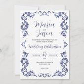 Vintage Hochzeit der mexikanischen Marine Einladung (Vorderseite)