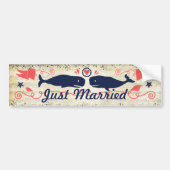 Vintage Hochzeit der modernen Korallenwache Autoaufkleber (Vorne)