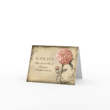 Vintage Hochzeit der rosa Pfingstrosenblüte danken