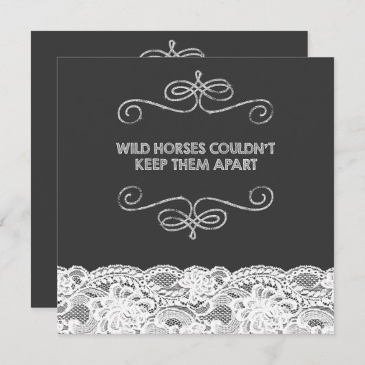 Vintage Hochzeit der Tafel Einladung (Vorne/Hinten)