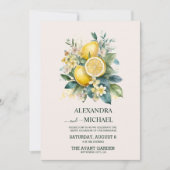 Vintage Hochzeit der Wasserfarbe Sommerzitrus Einladung (Vorderseite)