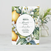 Vintage Hochzeit der Wasserfarbe Sommerzitrus Einladung (Stehend Vorderseite)