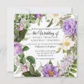 Vintage Hochzeit des Botanischen Lavendels Einladung (Vorderseite)