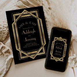 Vintage Hochzeit des Deko Black Gold Foto aus den  Save The Date