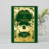 Vintage Hochzeit des französischen barocken Rokoko Folieneinladung (Stehend vorne)