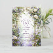 Vintage Hochzeit des Schmiedeeisergärtens Einladung (Stehend Vorderseite)