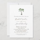 Vintage Hochzeit des tropischen Palmenbaums Einladung (Vorderseite)