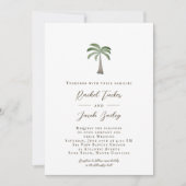 Vintage Hochzeit des tropischen Palmenbaums Einladung (Vorderseite)