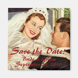 Vintage Hochzeit einer neu verheirateten Braut - d Magnet