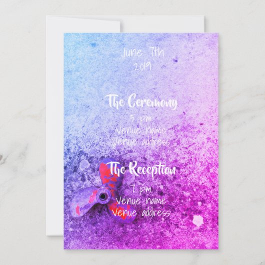 Vintage Hochzeit Einladung (Rückseite)