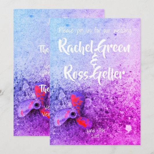 Vintage Hochzeit Einladung (Vorne/Hinten)