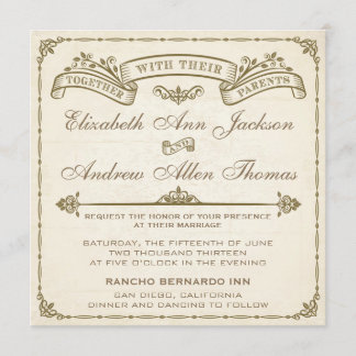 Vintage Hochzeit Einladung