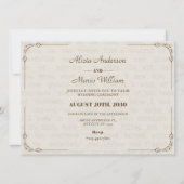 Vintage Hochzeit Einladung (Rückseite)