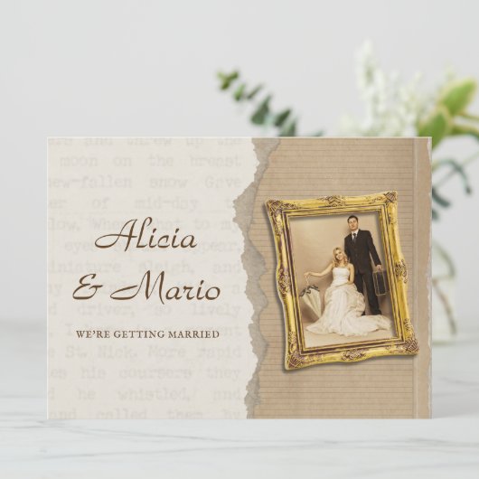 Vintage Hochzeit Einladung (Stehend Vorderseite)