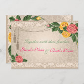 Vintage Hochzeit Einladung (Vorne/Hinten)