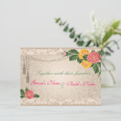 Vintage Hochzeit Einladung (Stehend Vorderseite)