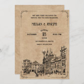 Vintage Hochzeit Einladung (Vorne/Hinten)